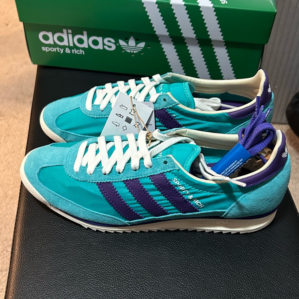 Adidas Teal And Purple Sporty Sneakers